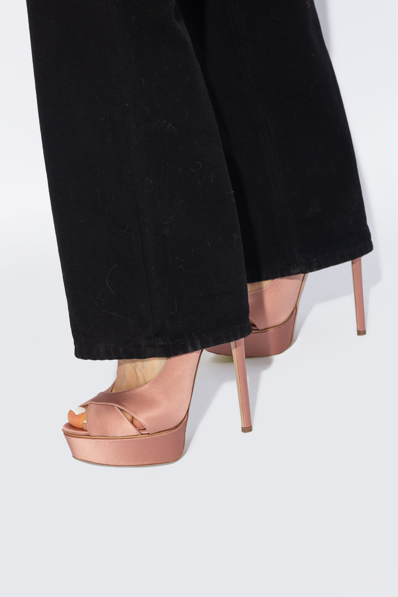 Pink suede hot sale platform sandals